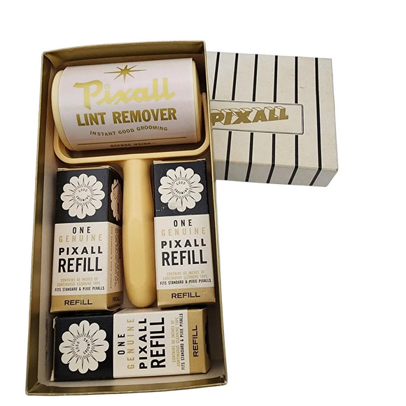 Vintage Pixall Lint Remover Roller with 3 Replacement Rolls New Old Stock in Box - Picture 11 of 11